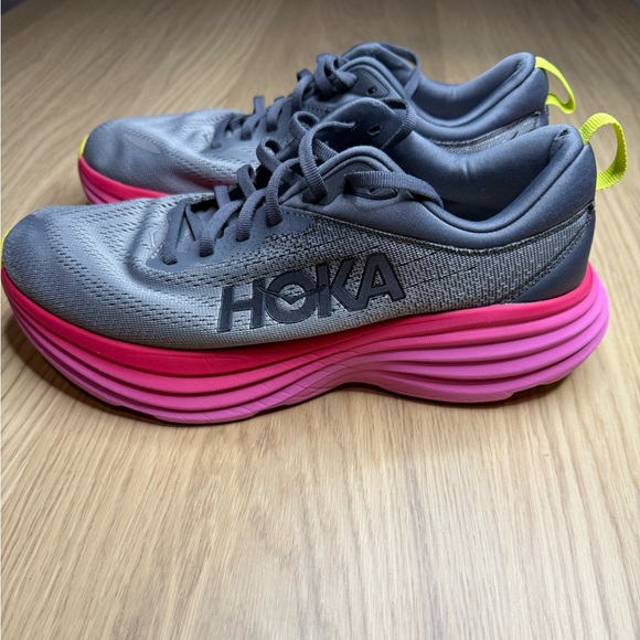 HOKA ONE ONE BONDI 8 Gray Pink Women’s Running Sneakers Size 9 - Picture 13 of 13